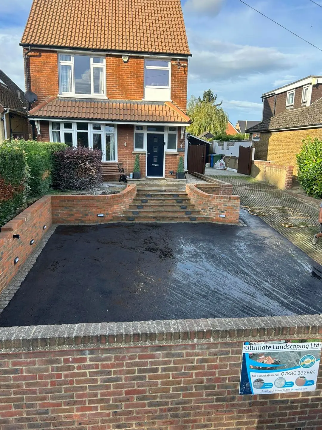 New driveway and wall installation in Kent
