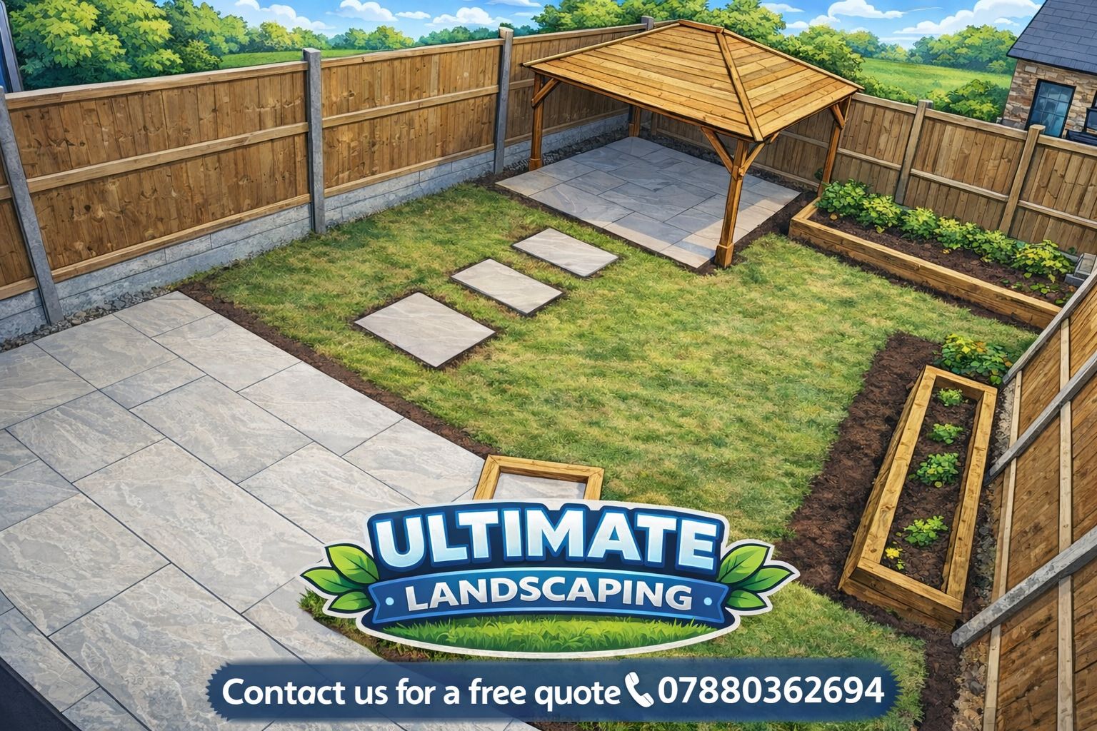 Ultimate Landscaping - Professional garden transformation with patio and raised beds in Orpington and Maidstone